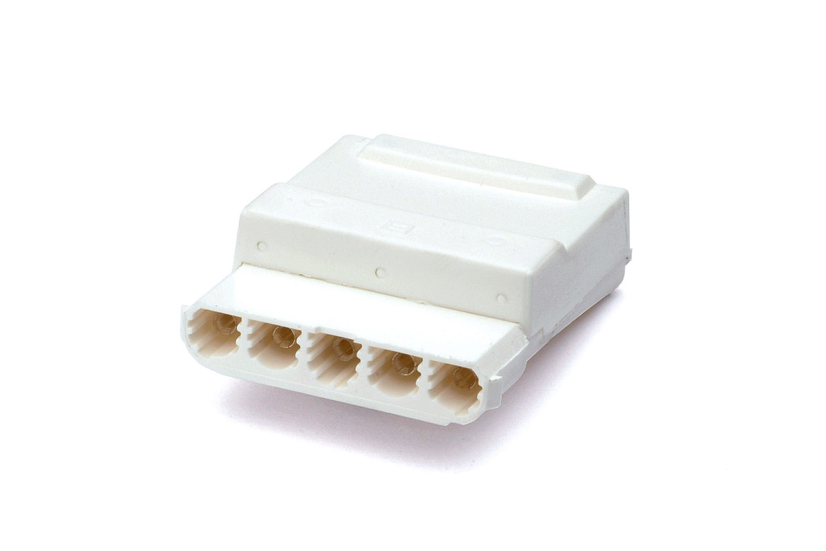 Connector for lights, 5-hole, female, white