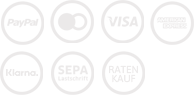 Paypal, Visa, MasterCard, Amex, Klarna, Sepa, Ratenkauf